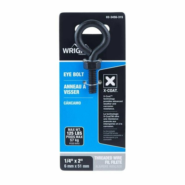 Wright EYEBOLT STL BLACK 2X1/4in. 02-3456-315